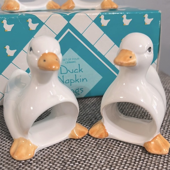 Great American Opportunities Dining Ceramic Duck Napkin Rings Set